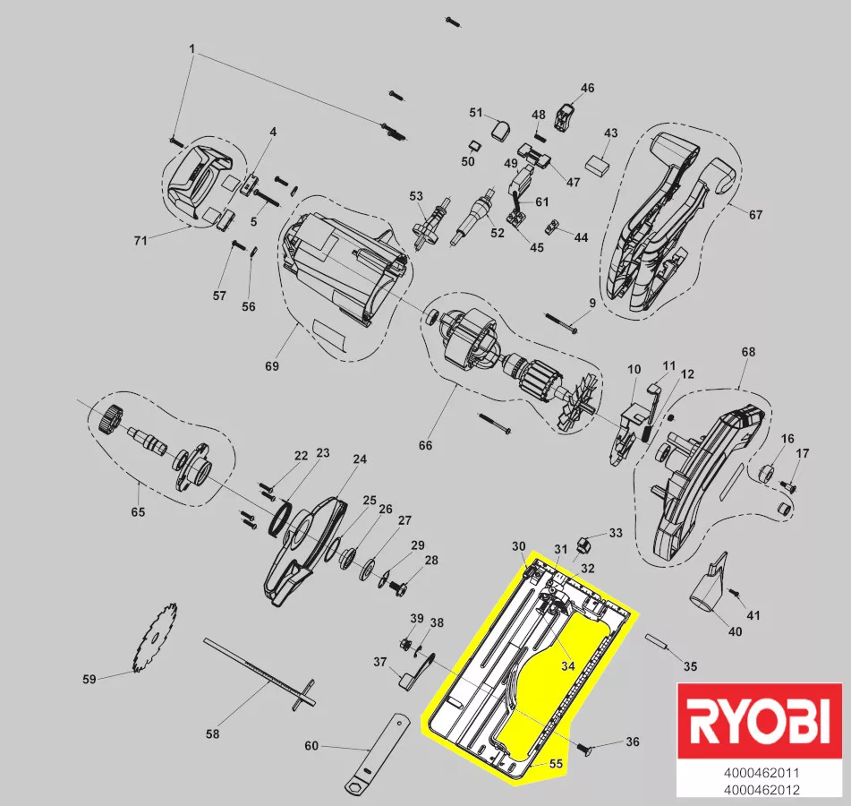 plaque de base réf. 5131040107 Ryobi